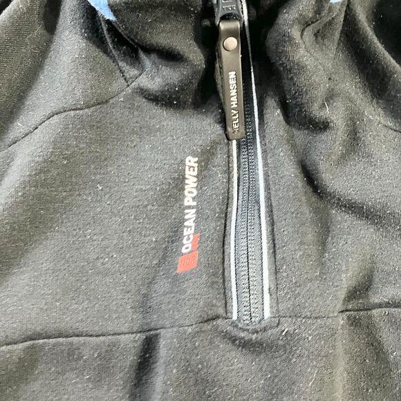 Helly Hansen Sweater Mens‎ Small Black 1/4 Zip Pullover Ocean Power Performance - Picture 2 of 7